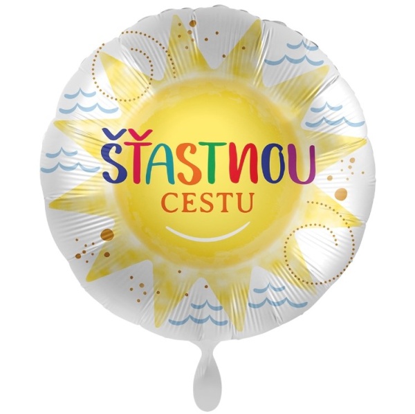 Balónek fóliový Sluníčko Šťastnou cestu 43 cm