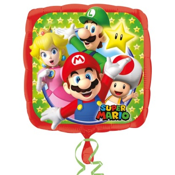 Balónek fóliový Super Mario čtverec 43 cm