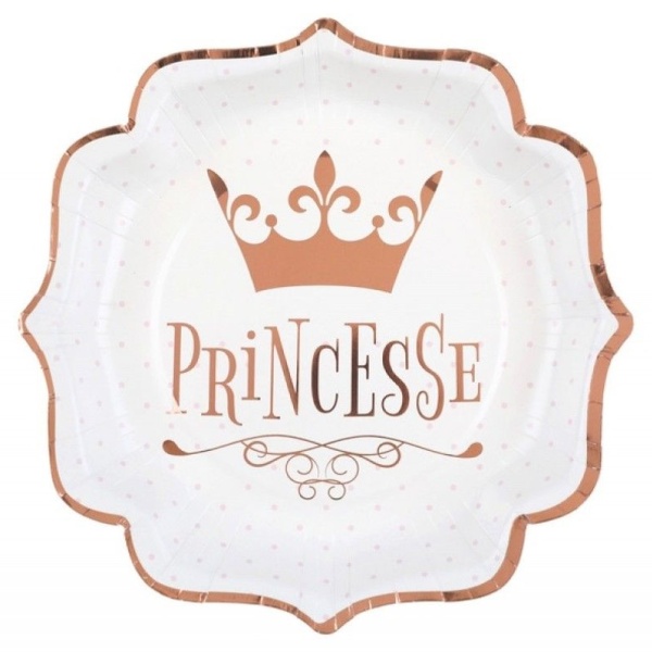 Princesse Rose Gold - Talíře papírové 21cm 10ks