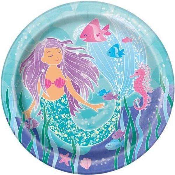 Mermaid party - Talířky papírové 23 cm 8 ks