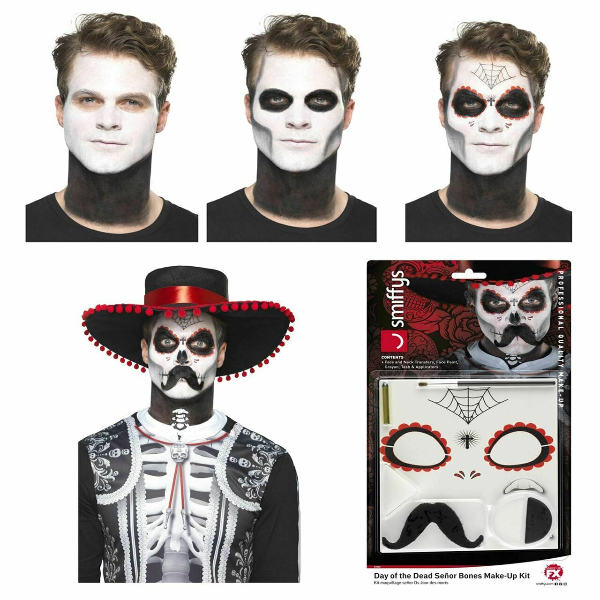 Halloweenský make-up set Den mrtvých Seňor Bones