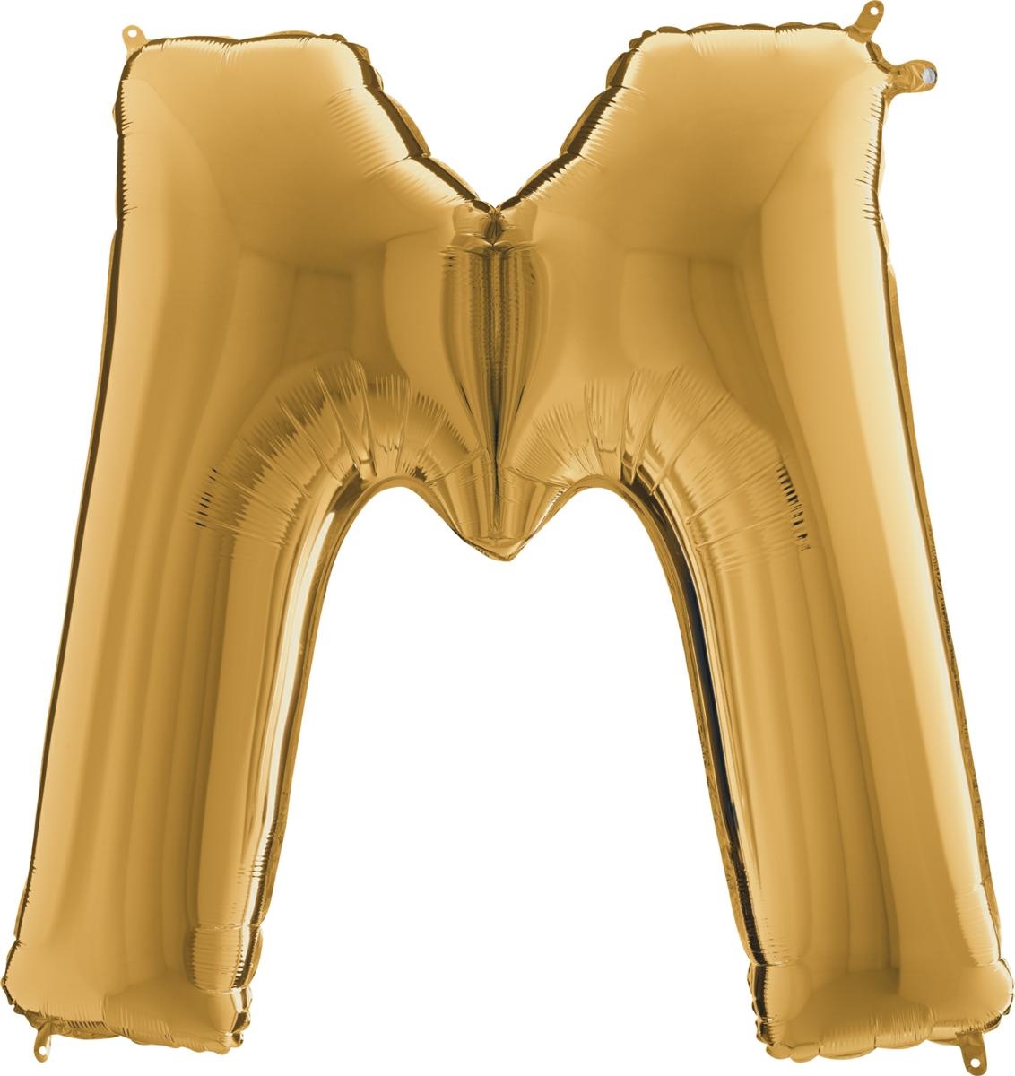 Balónek zlatý písmeno M 102 cm