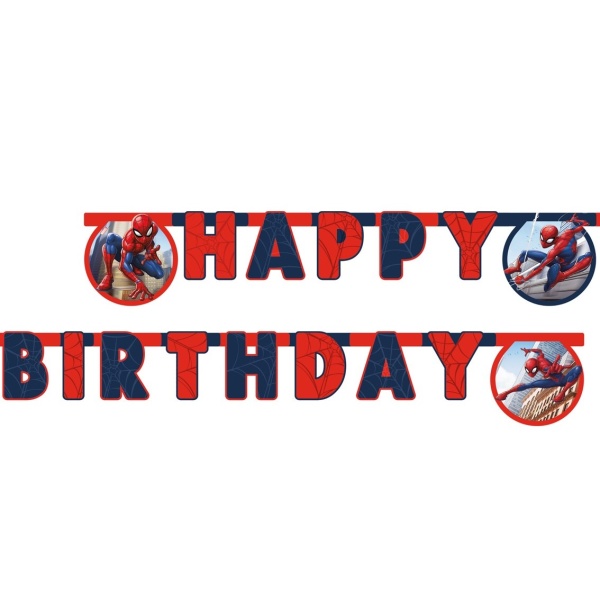 Banner Happy Birthday Spiderman Crime Fighter 2 m