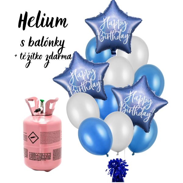 Helium a balonky - Oslava narozenin v modré