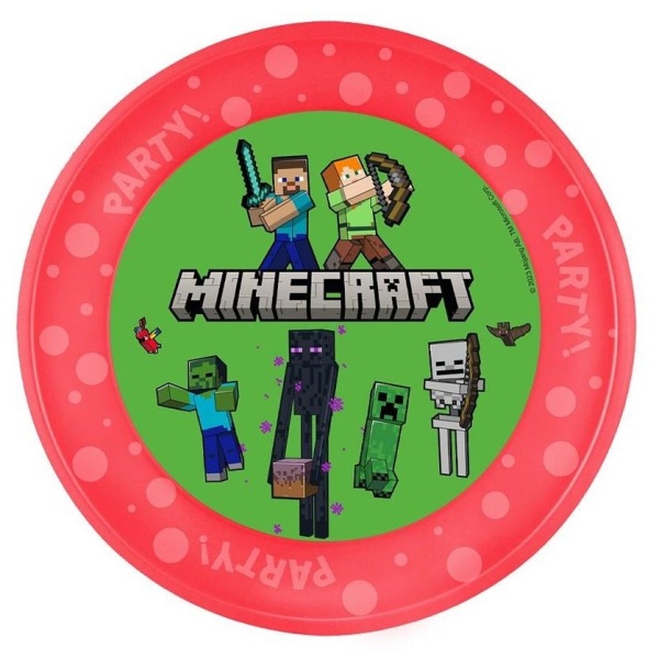 Talíř Minecraft party opakovaně použitelný 21 cm 1 ks