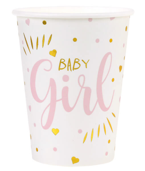 Papírové kelímky Baby Girl 270ml 10ks