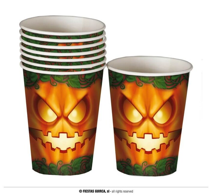 Papírové kelímky Dýně Halloween 240ml 6ks