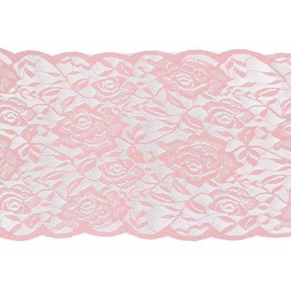 Šerpa stolová krajková růžová 17 cm x 5 m
