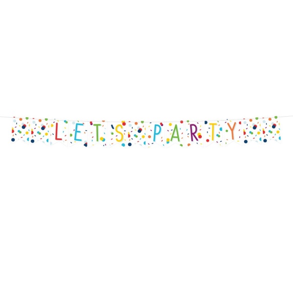 Narozeninová Let's party - Banner vlaječkový 185 x 19 cm