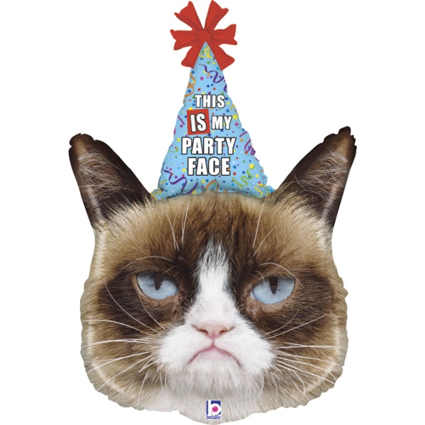 Balónek fóliový Grumpy party Face 91 cm