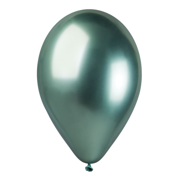 Balónky latexové chromové zelené 33 cm 5 ks