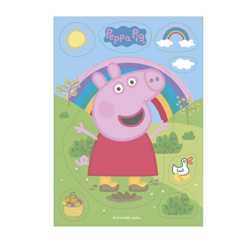 Dekorace na dort z jedlého papíru Peppa Pig 15x21 cm