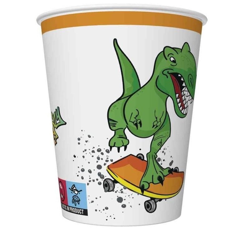 Kelímky papírové Crazy dinosaurus 250 ml 8 ks