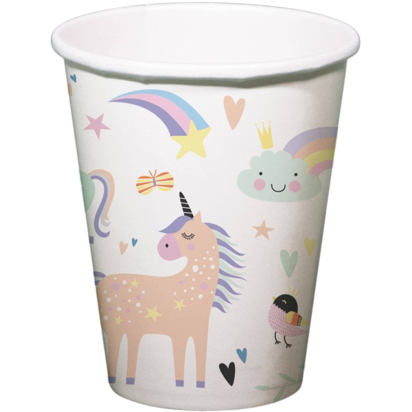 Unicorn party Rainbow - Kelímky papírové Jednorožec 250 ml 6 ks