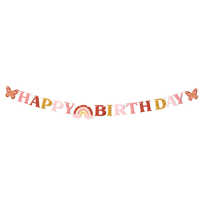 Banner Happy Birthday Rosegold duha 300cm