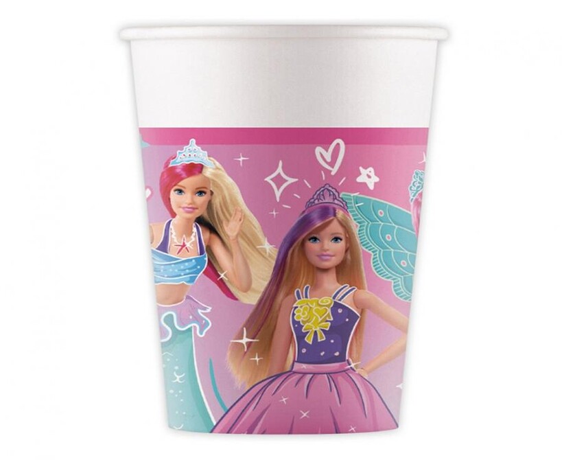 Papírové kelímky Barbie 200ml 8ks