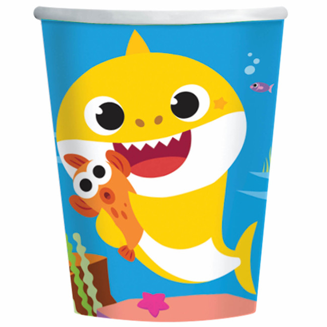 Papírové kelímky Baby Shark 250ml 8ks