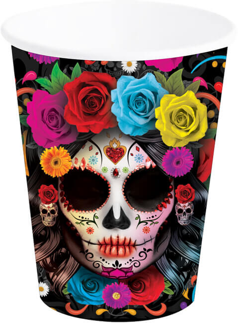 Papírové kelímky Day of the Dead 240ml 6ks