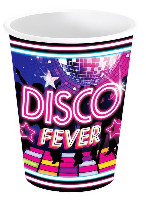 Papírové kelímky Disco 80s fever 240ml 6ks