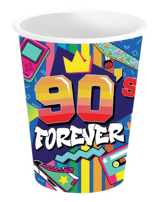 Papírové kelímky Disco 90s forever 240ml 6ks