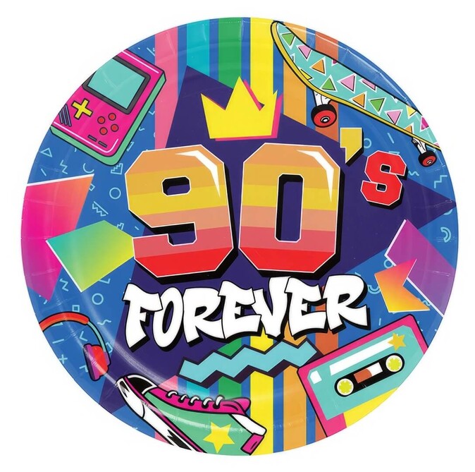 Papírové talíře Disco 90s forever 23cm 6ks