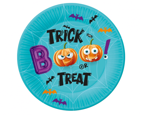 Papírové talíře Halloween Trick Treat 18cm 6ks