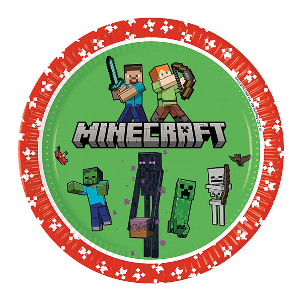 Papírové talíře Minecraft TNT 23cm 8ks