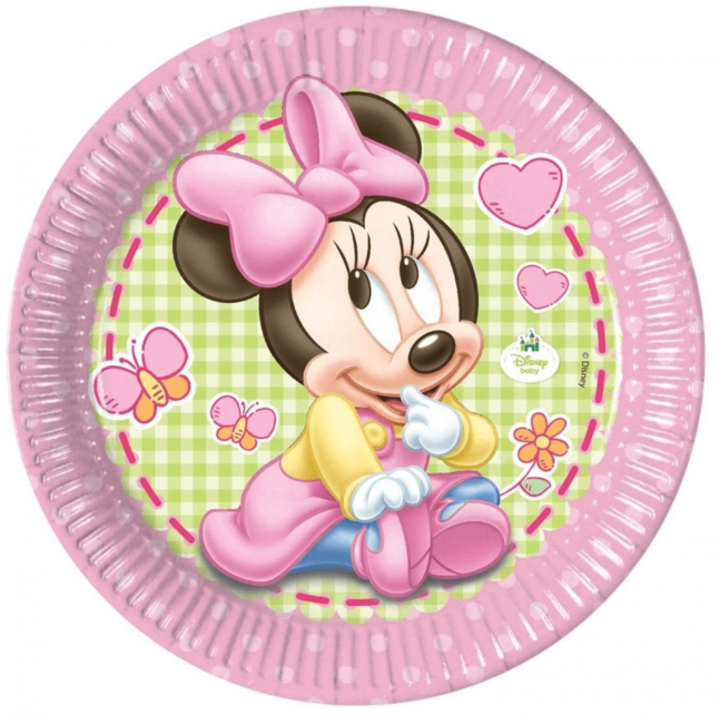 Papírové talíře 1.narozeniny Minnie 23cm 8ks