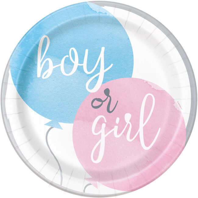 Papírové talíře Gender Reveal 23cm 8ks