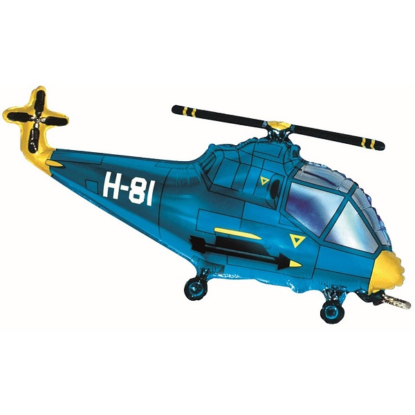 Balónek fóliový Helikoptéra modrá 60 cm