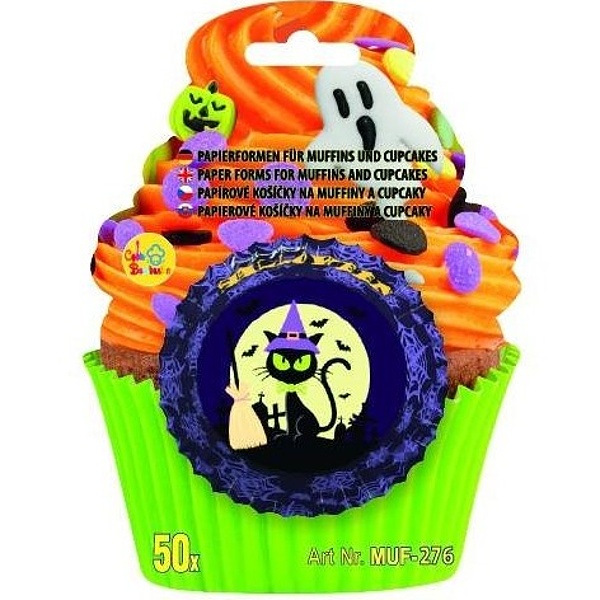 Košíčky na muffiny Halloween kočka 50 ks