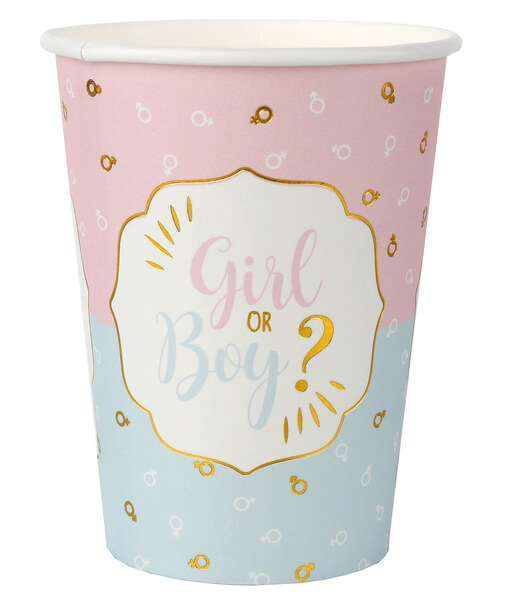 Papírové kelímky Gender Reveal 270ml 10ks