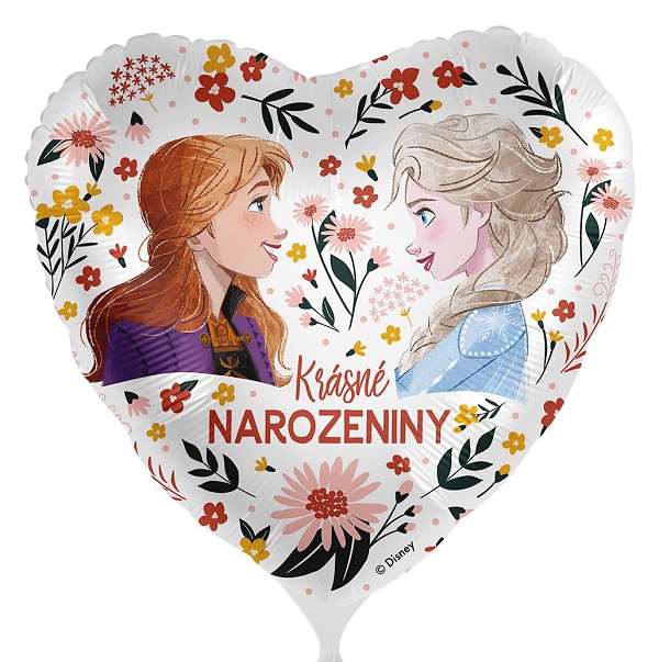 Balónek fóliový Anna & Elsa Krásné narozeniny 43 cm