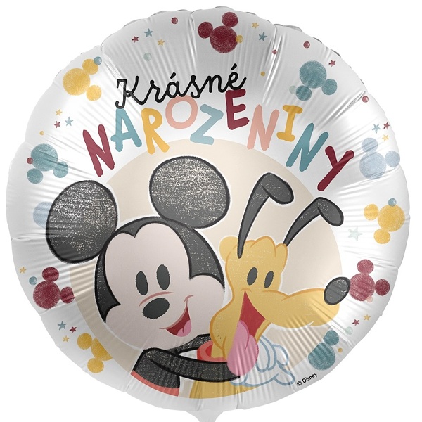 Balónek fóliový Krásné narozeniny Mickey pastelový 43 cm