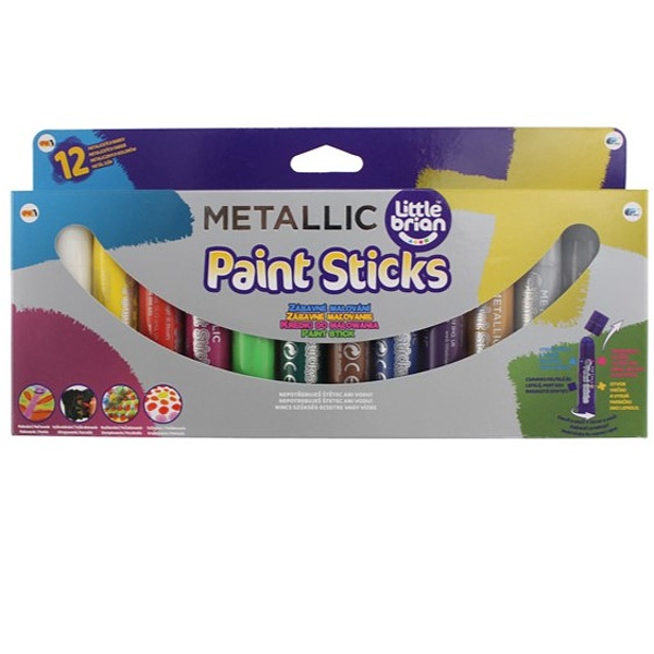 Little Brian paint sticks metalické barvy 12 ks