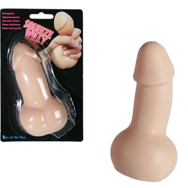 Mačkací gumový penis 13 x 6 cm