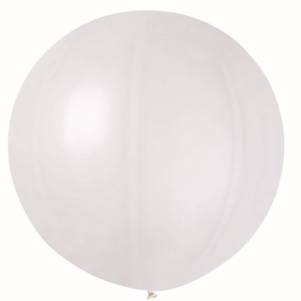 Balón latexový metalický bílý 80 cm 1 ks