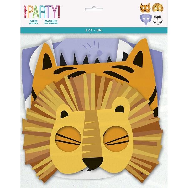 Safari party - Masky papírové 8 ks